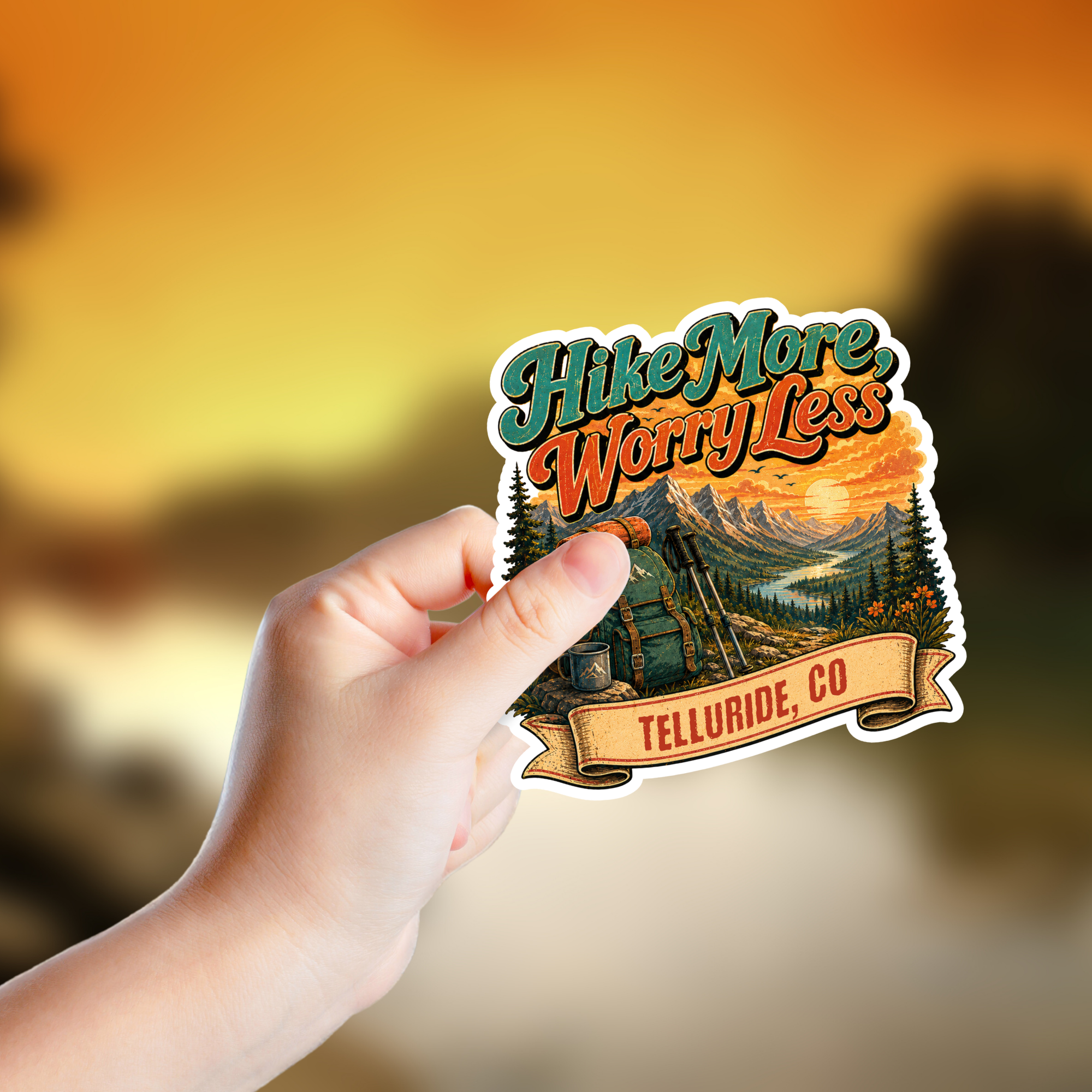 Custom Stickers, Vinyl Stickers | Hike More Worry Less