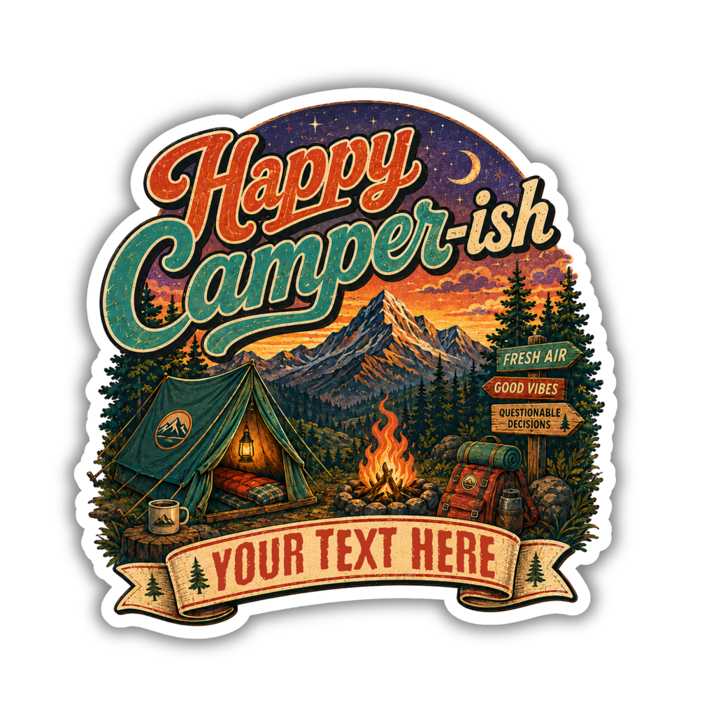Custom Stickers, Vinyl Stickers | Happy Camper-ish