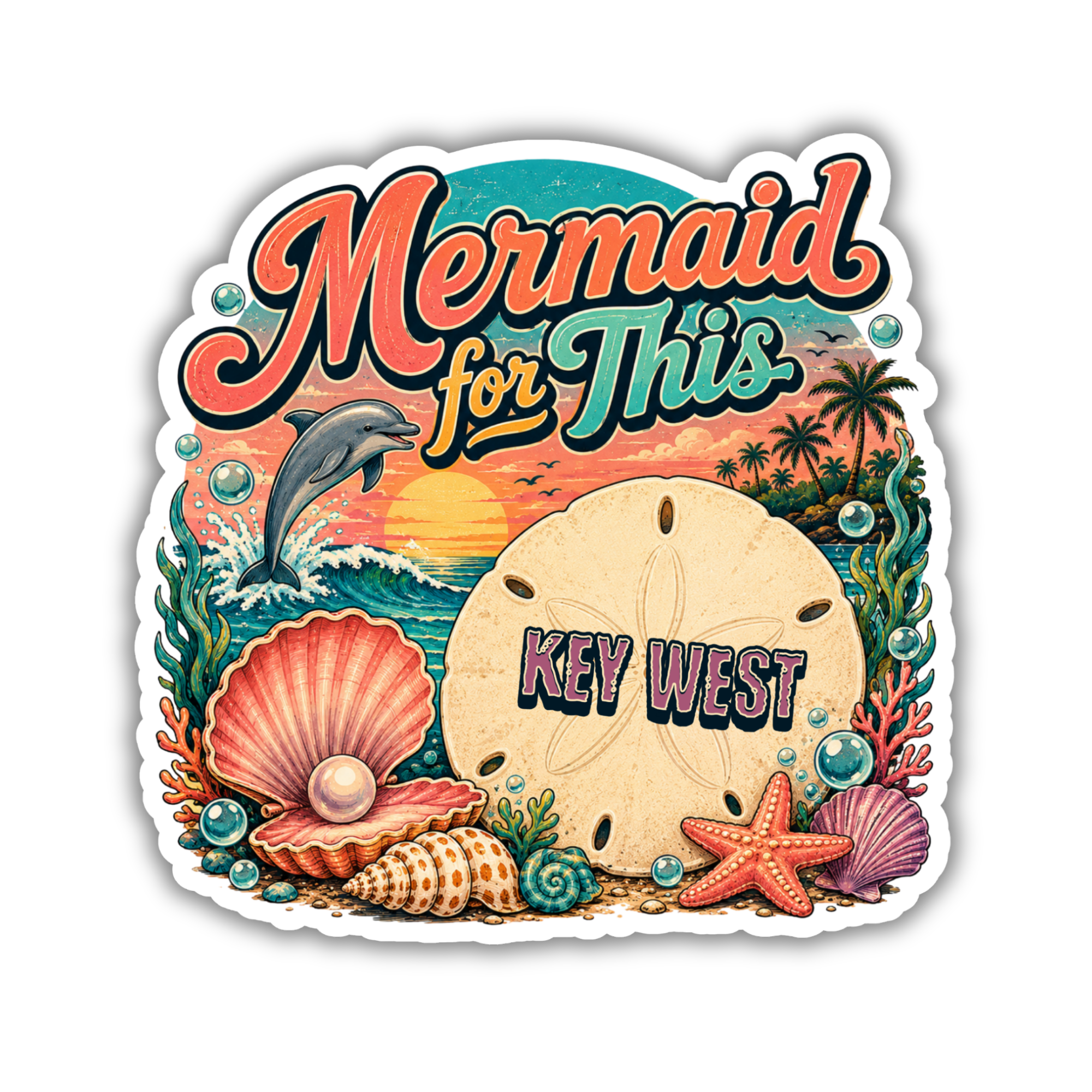 Custom Stickers, Vinyl Stickers | Mermaid Beach Design