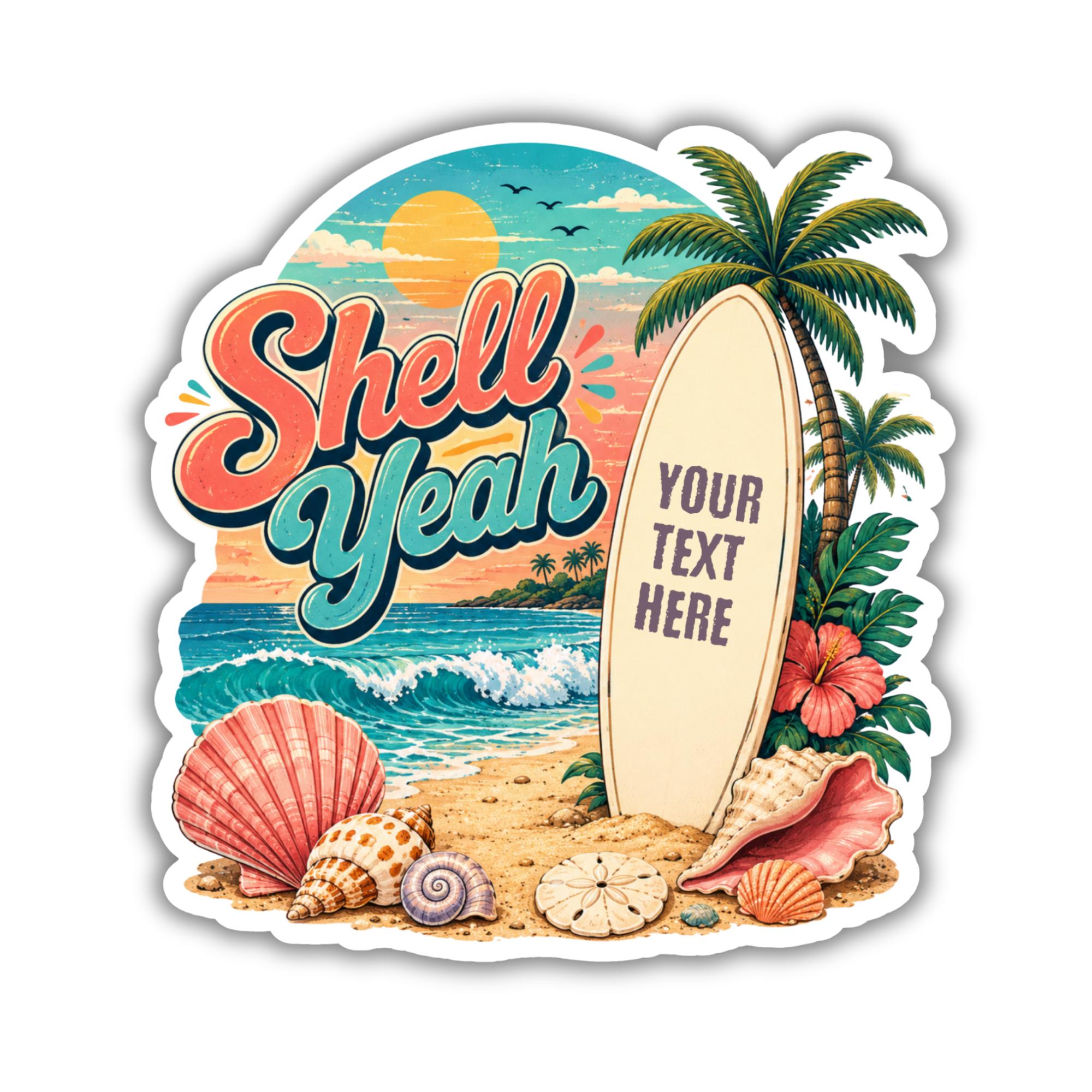 Custom Stickers, Vinyl Stickers | Shell Yeah Beach
