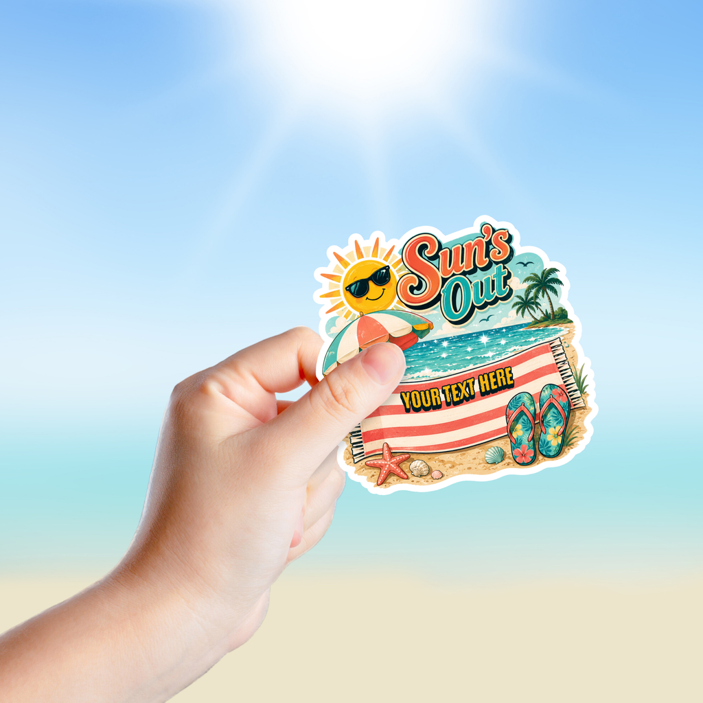 Custom Stickers, Vinyl Stickers | Sun's Out Beach Scene