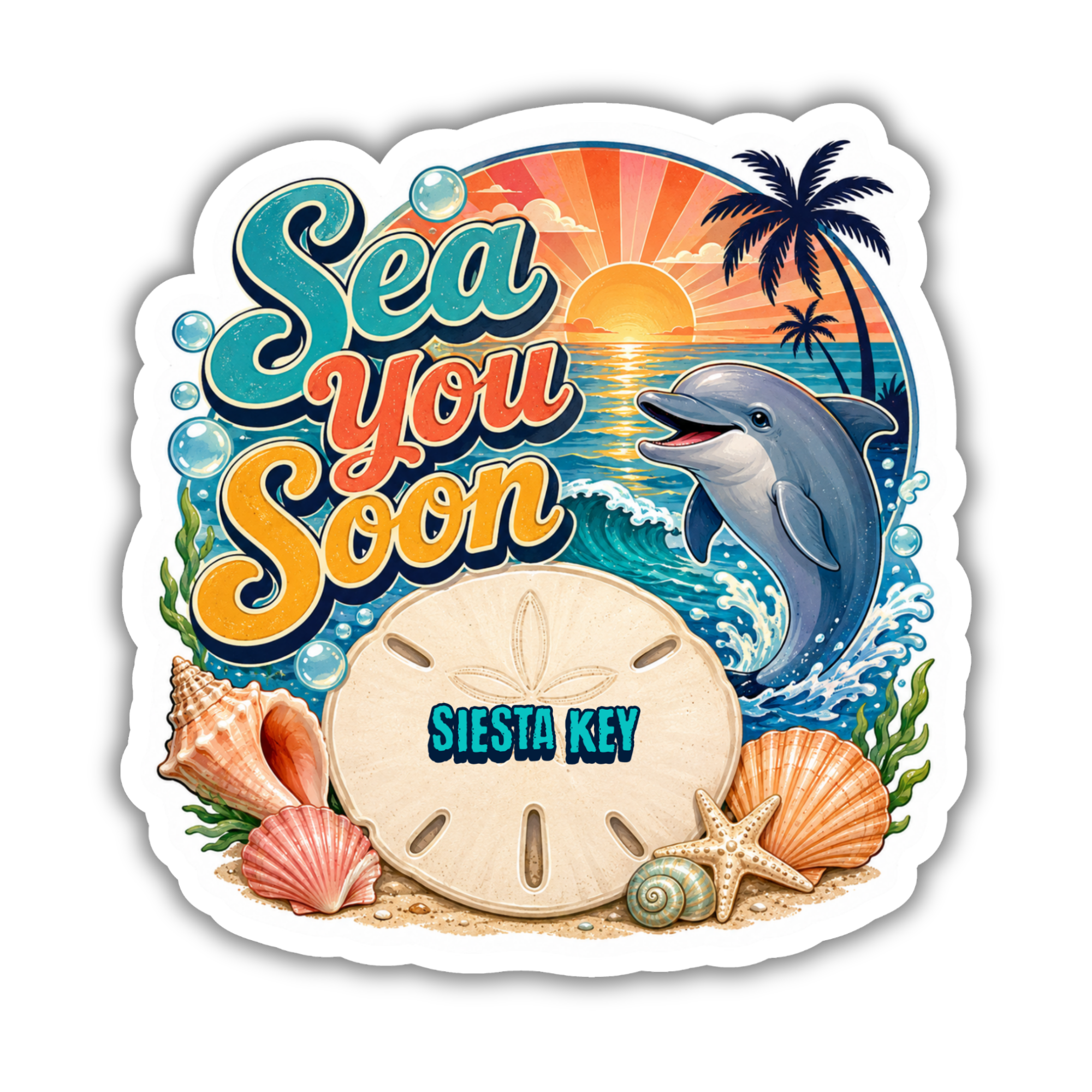 Custom Stickers, Vinyl Stickers | Sea You Soon Dolphin
