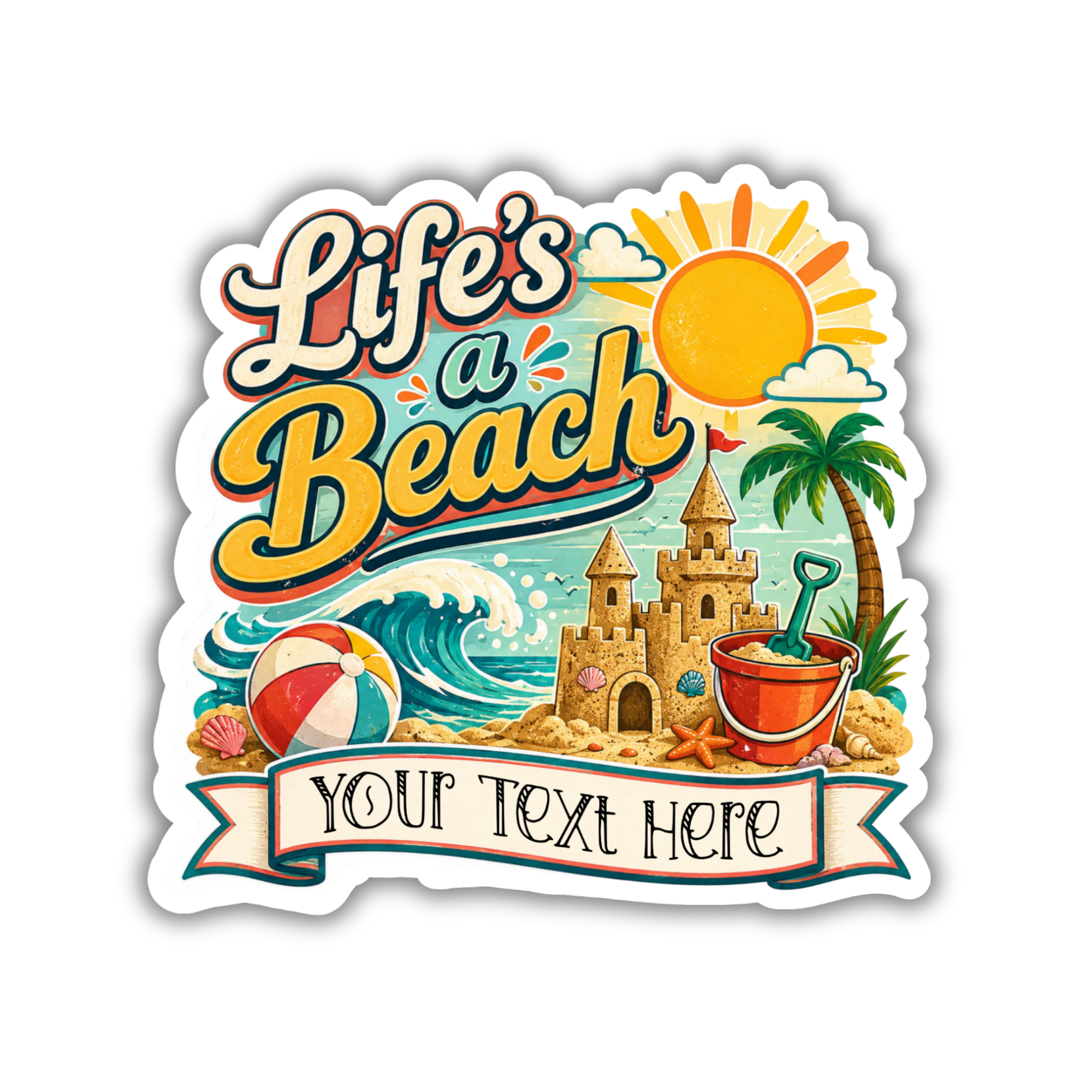 Custom Stickers, Vinyl Stickers | Life's a Beach Design