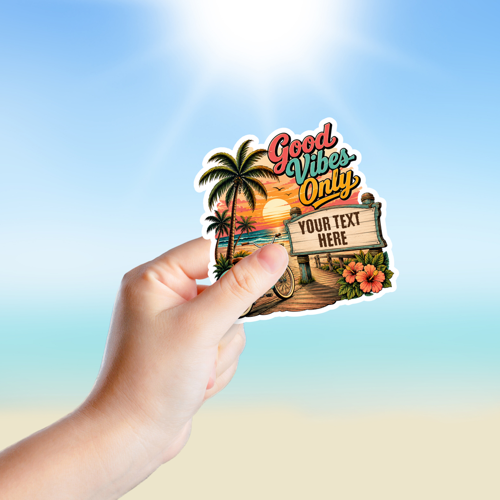 Custom Stickers, Vinyl Stickers | Good Vibes Beach Design