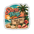 Custom Stickers, Vinyl Stickers | Shore Thing Beach Scene