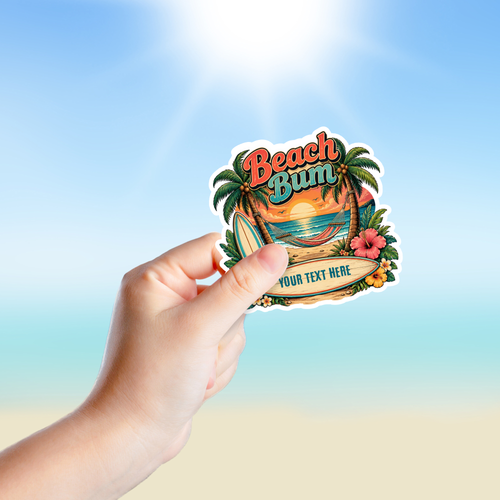 Custom Stickers, Vinyl Stickers | Beach Bum Hammocking Scene