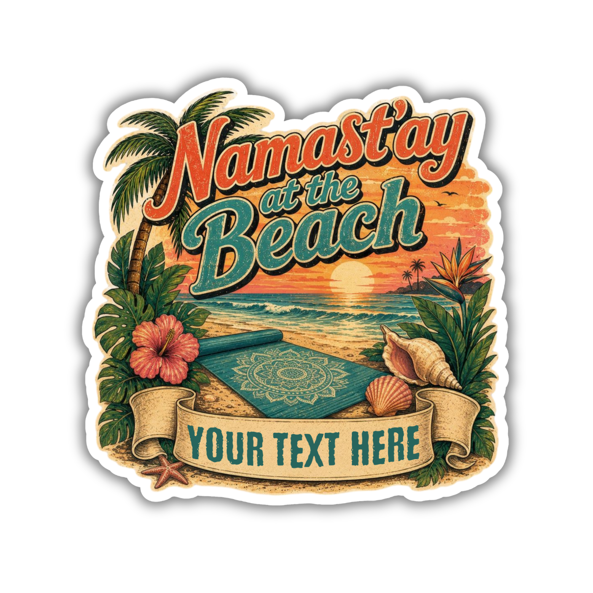 Custom Stickers, Vinyl Stickers | Namastay Beach Yoga