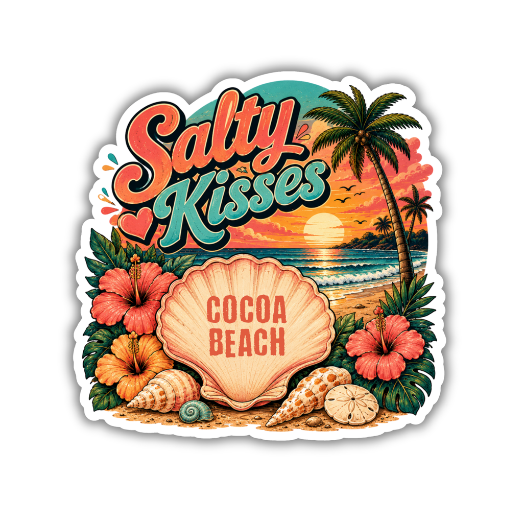 Custom Stickers, Vinyl Stickers | Salty Kisses Seashell