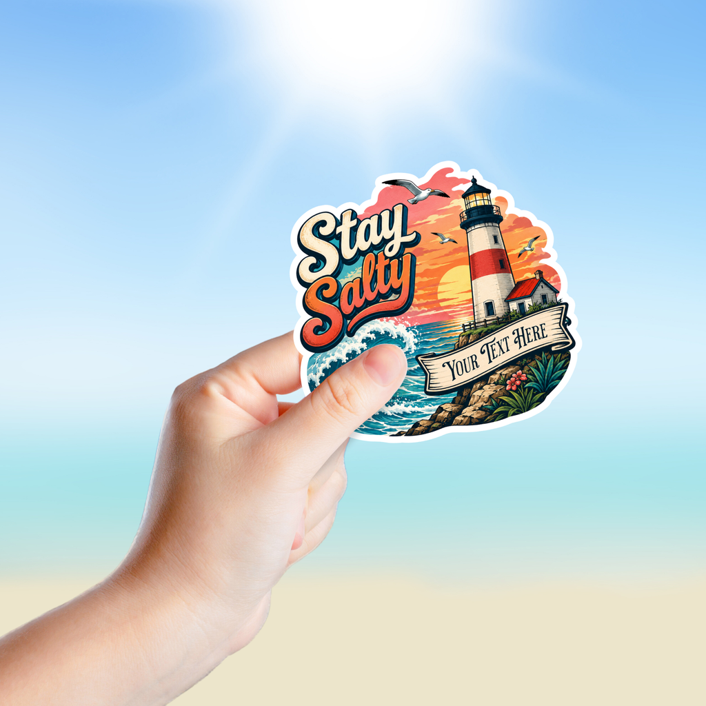 Custom Stickers, Vinyl Stickers | Stay Salty Lighthouse Scene