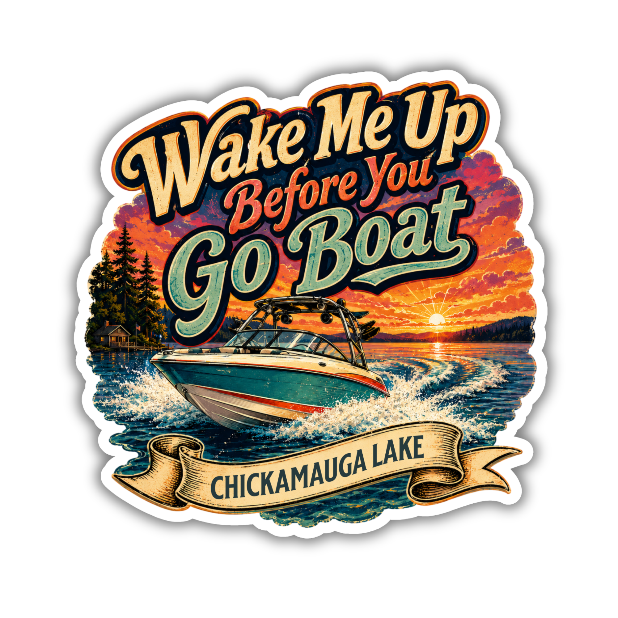 Custom Stickers, Vinyl Stickers | Wake Me Before You Boat