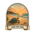 Custom Stickers, Vinyl Stickers | Sea Turtle at the Beach