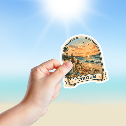 Custom Stickers, Vinyl Stickers | Beach Sandcastle