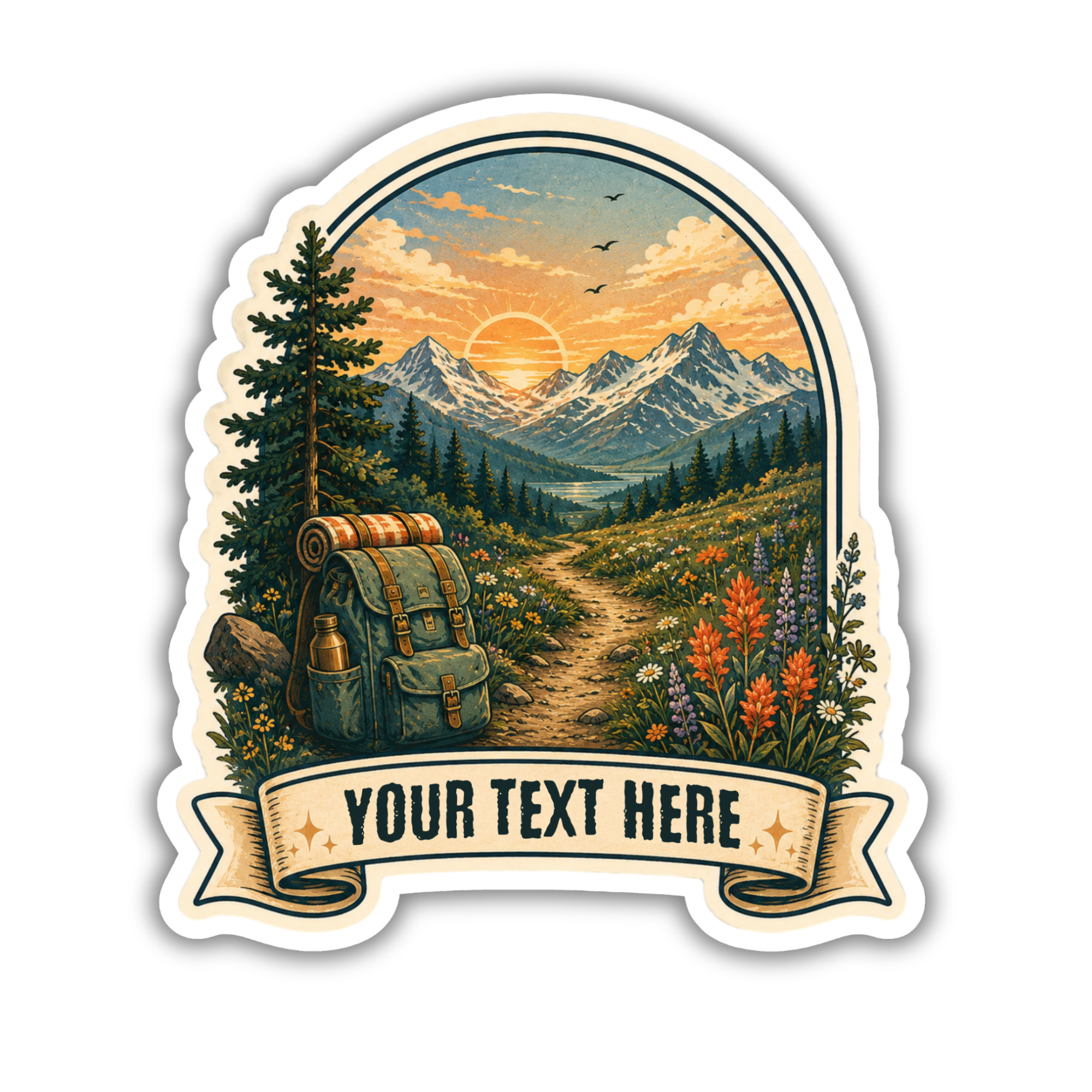 Custom Stickers, Vinyl Stickers | Backpacking Trail