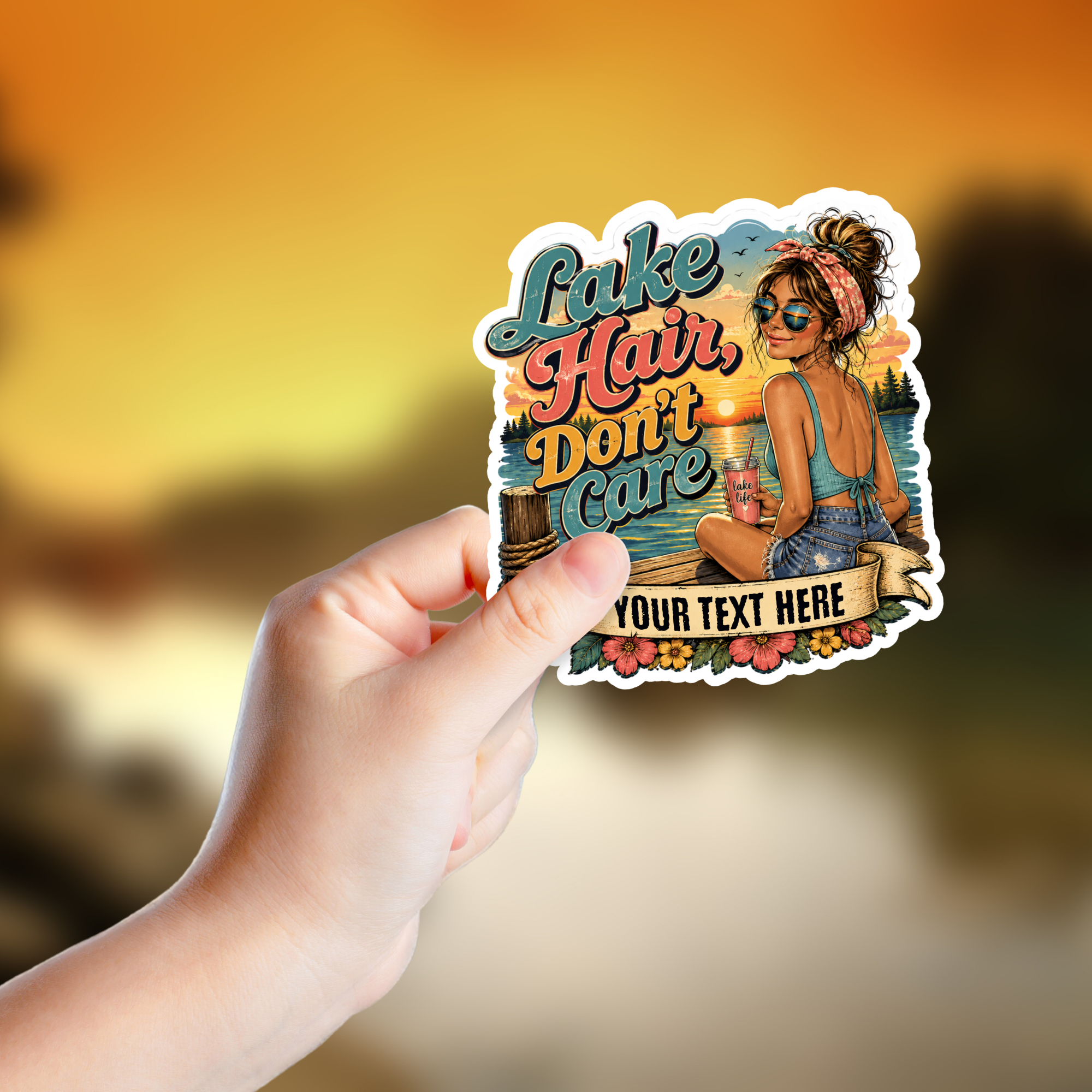 Custom Stickers, Vinyl Stickers | Lake Hair Don't Care