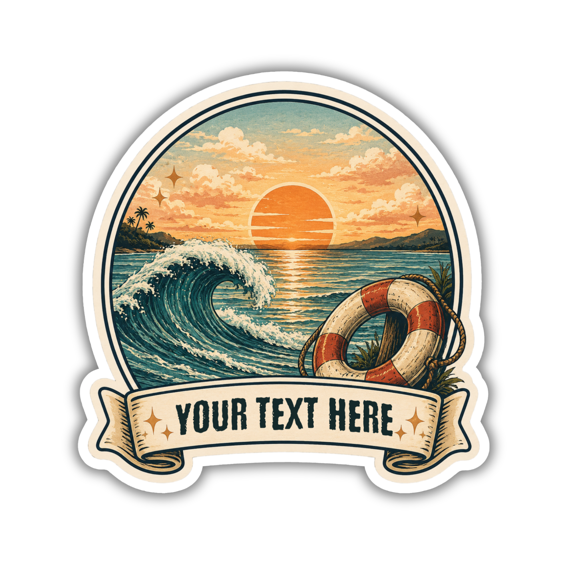 Custom Stickers, Vinyl Stickers | Wave at the Beach