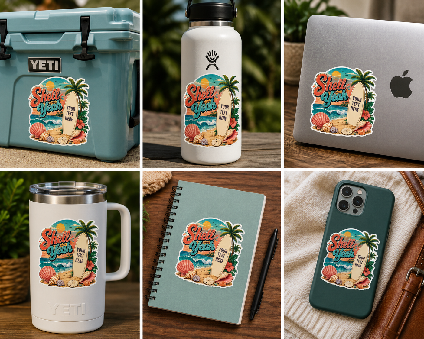 Custom Stickers, Vinyl Stickers | Shell Yeah Beach