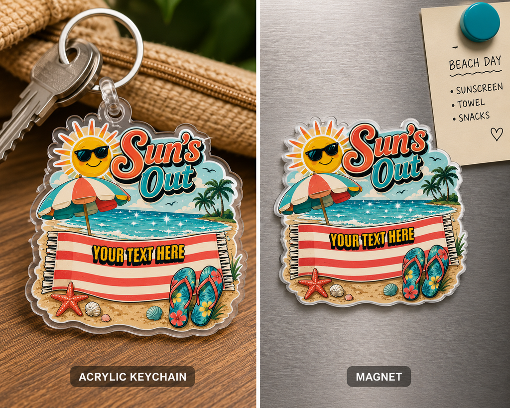 Custom Stickers, Vinyl Stickers | Sun's Out Beach Scene