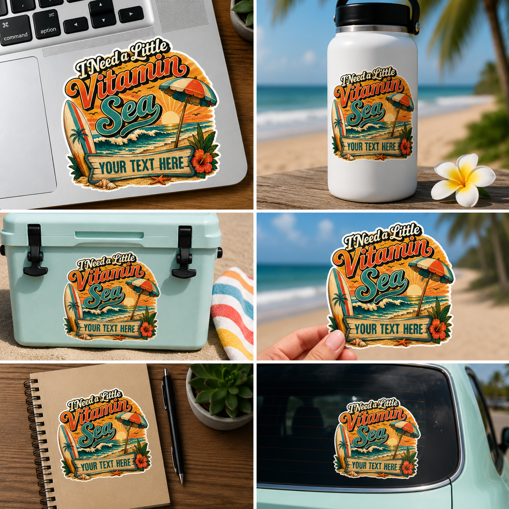 Custom Stickers, Vinyl Stickers | Vitamin Sea Beach