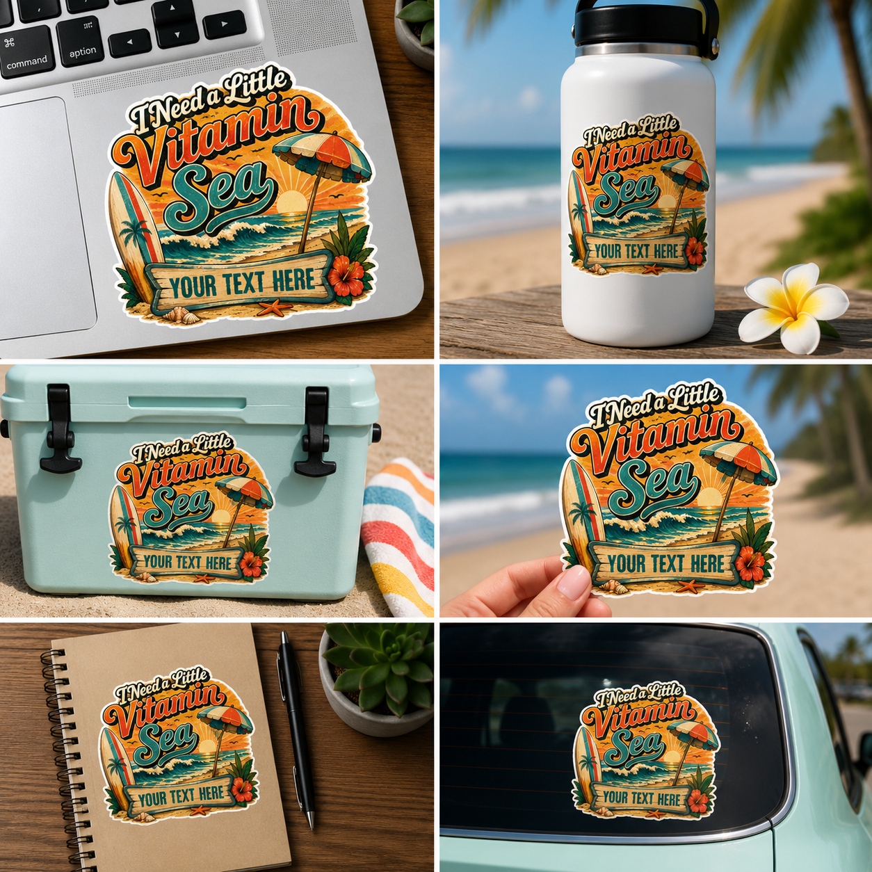 Custom Stickers, Vinyl Stickers | Vitamin Sea Beach