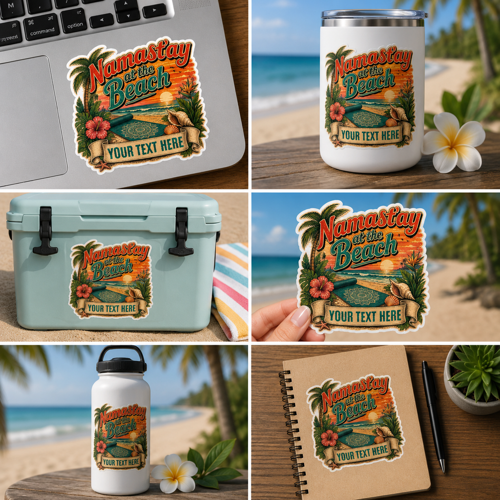 Custom Stickers, Vinyl Stickers | Namastay Beach Yoga