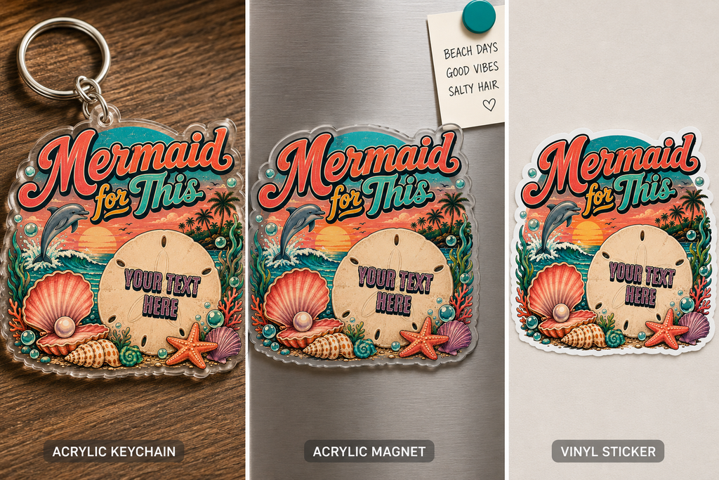 Custom Stickers, Vinyl Stickers | Mermaid Beach Design
