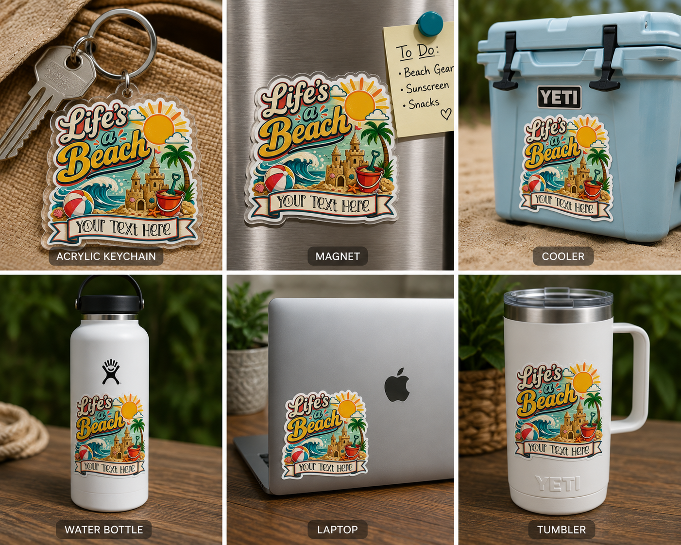 Custom Stickers, Vinyl Stickers | Life's a Beach Design