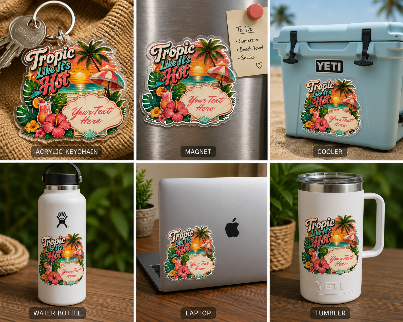 Custom Stickers, Vinyl Stickers | Tropic Like It's Hot