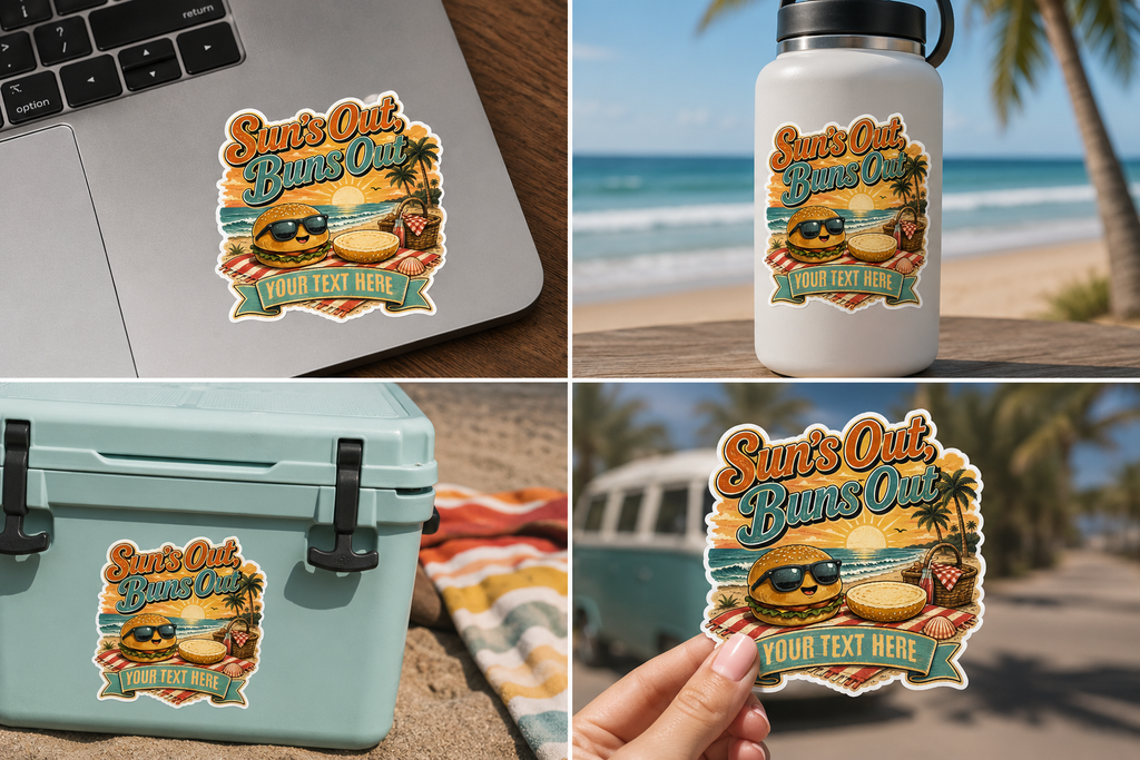 Suns Out Buns Out | Custom Stickers, Vinyl Stickers