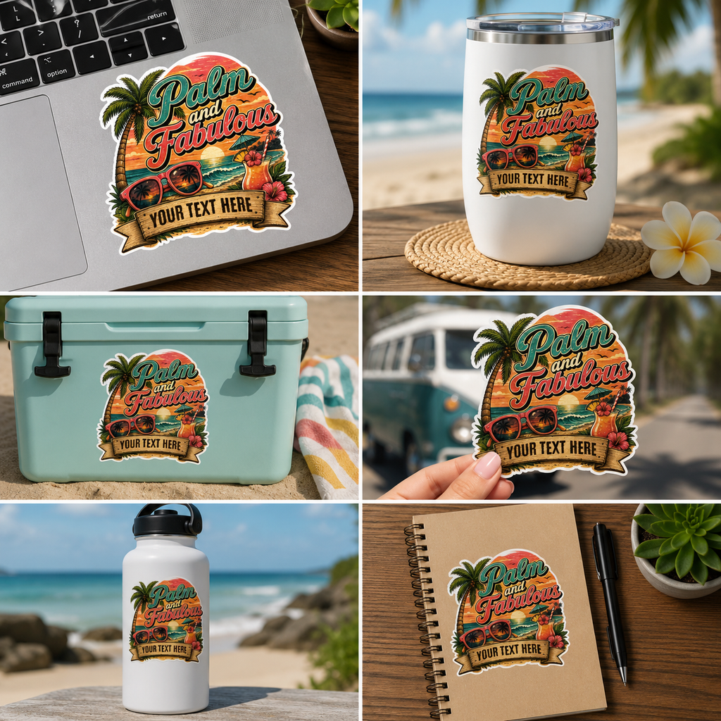 Custom Stickers, Vinyl Stickers | Palm & Fabulous Beach